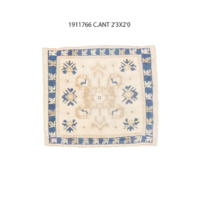 2x2 Old & Vintage Turkish Area Rug