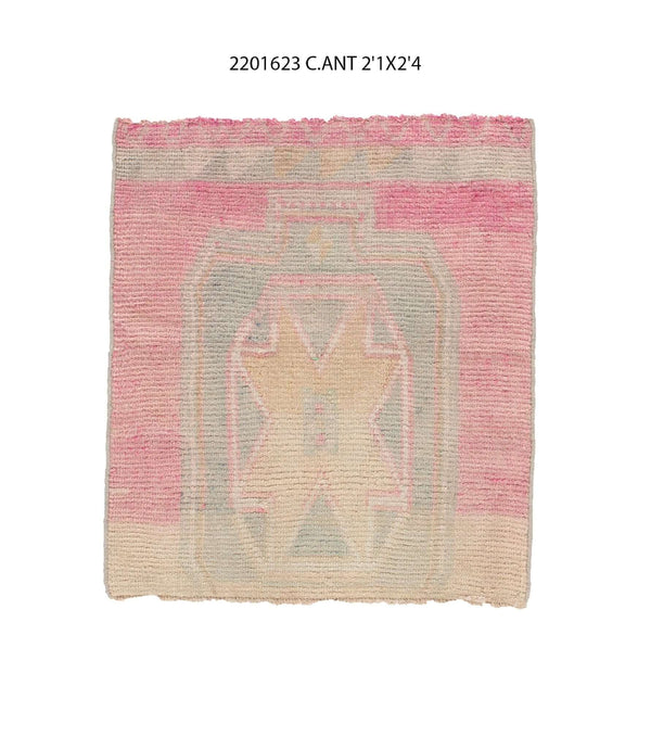 2x2 Old & Vintage Turkish Area Rug