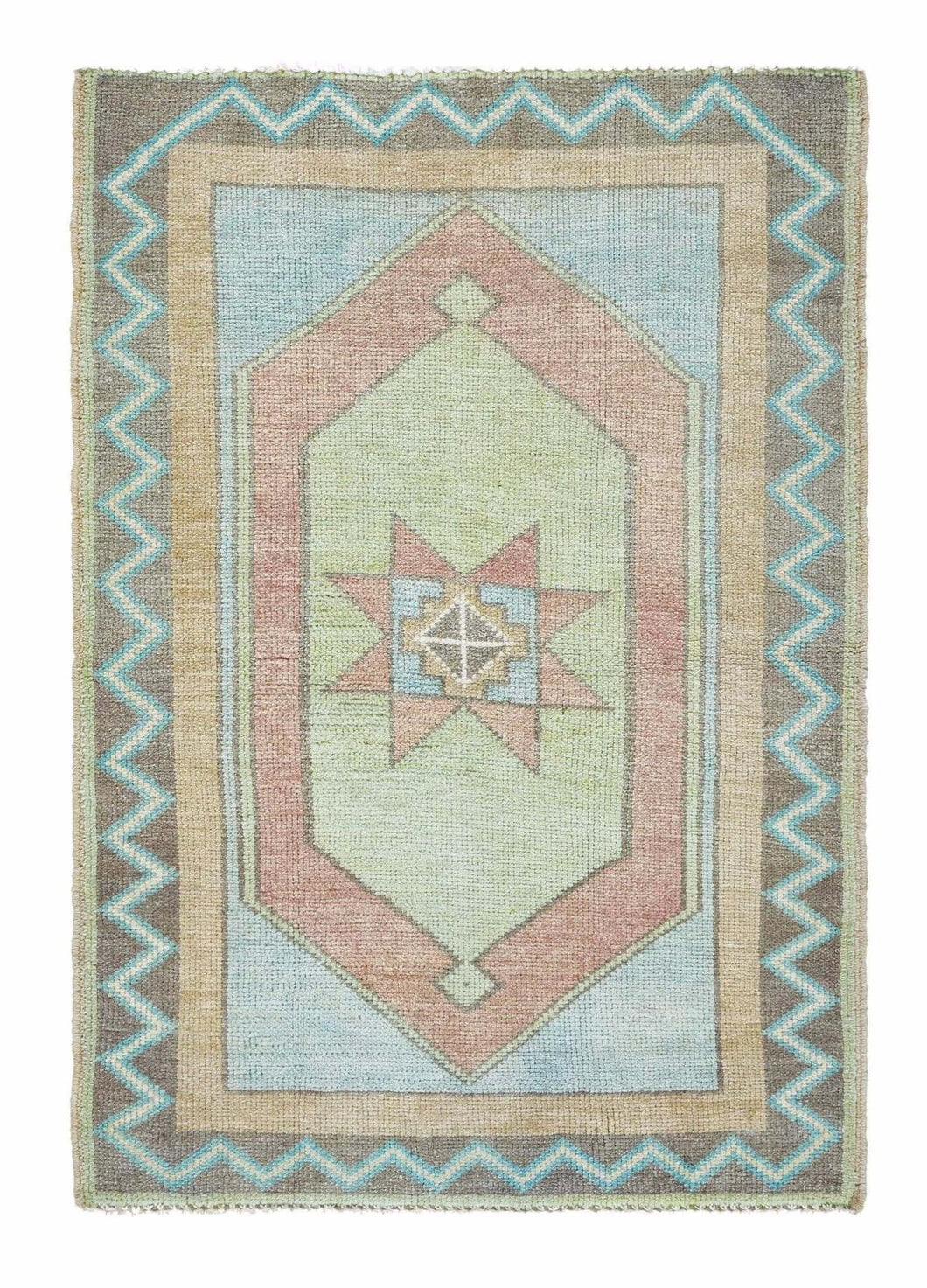 2x3 Colorful Old & Vintage Turkish Area Rug