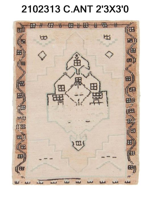 2x3 Old & Vintage Turkish Area Rug
