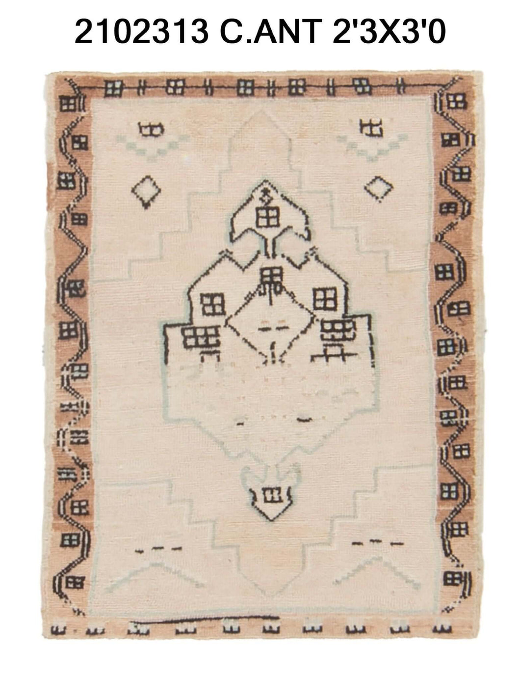 2x3 Old & Vintage Turkish Area Rug