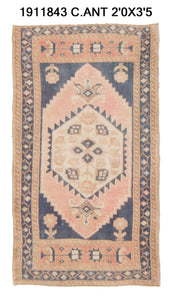 2x3 Old & Vintage Turkish Area Rug