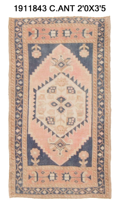 2x3 Old & Vintage Turkish Area Rug