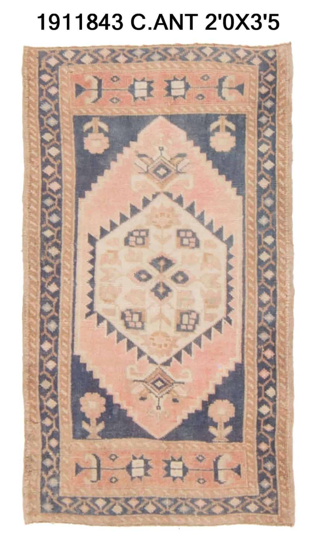 2x3 Old & Vintage Turkish Area Rug