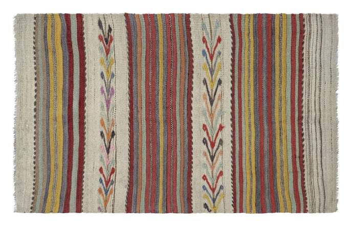 2x4 Colorful Old & Vintage Turkish Area Rug