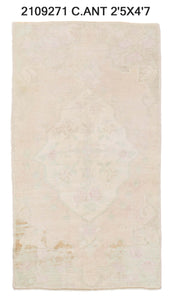 2x5 Old & Vintage Turkish Area Rug