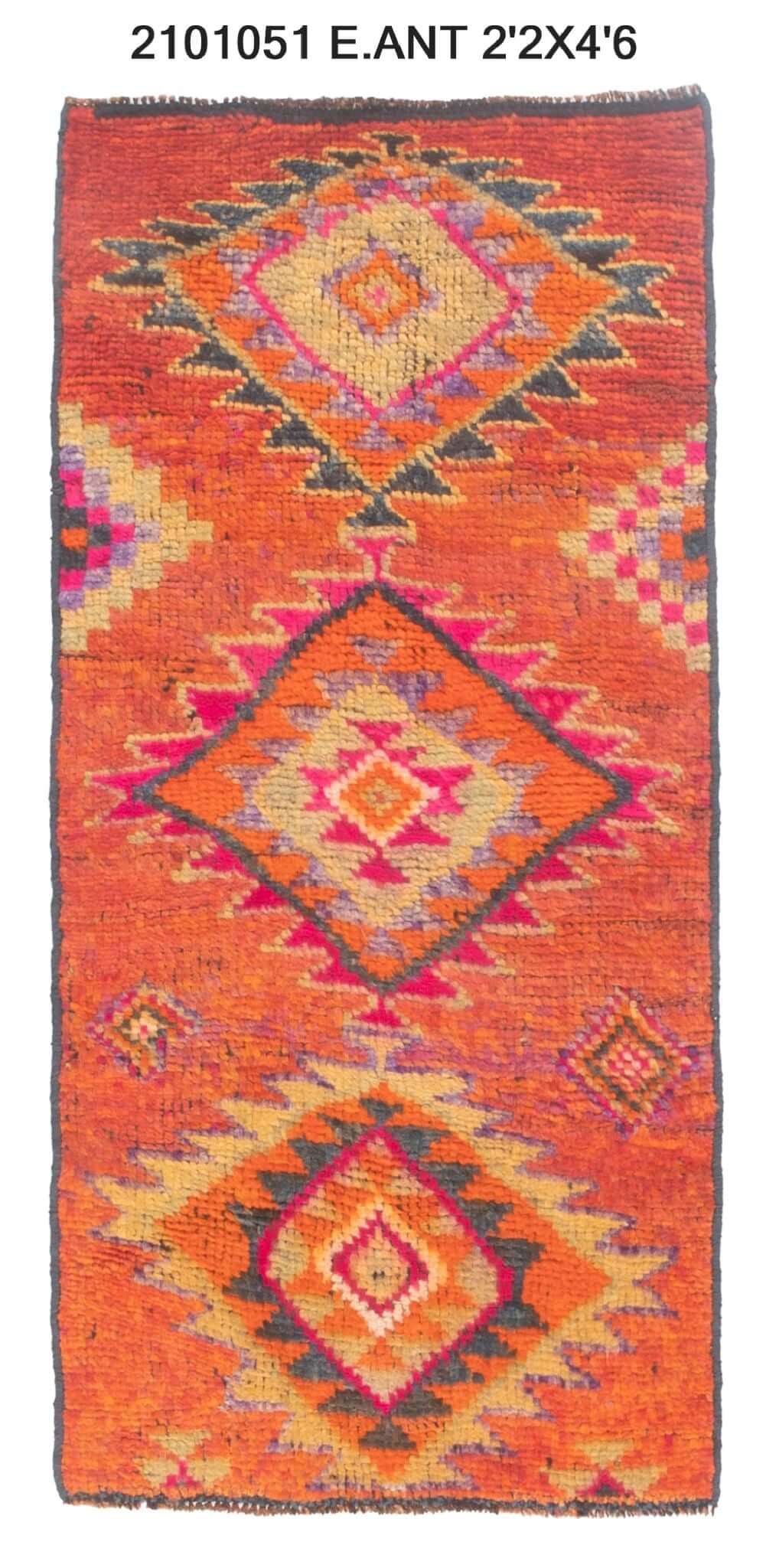 2x5 Old & Vintage Turkish Area Rug