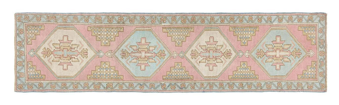 2x9 Colorful Old & Vintage Turkish Runner Rug