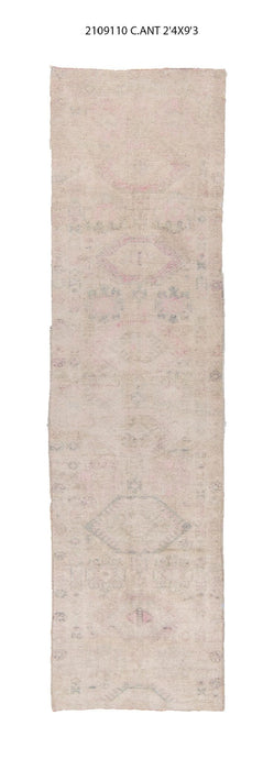 2x9 Old & Vintage Turkish Area Runner Rug