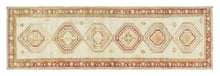 3x10 Ivory & White Old & Vintage Turkish Runner Rug