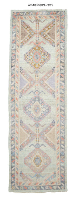 3x10 Modern Oushak Area Runner Rug