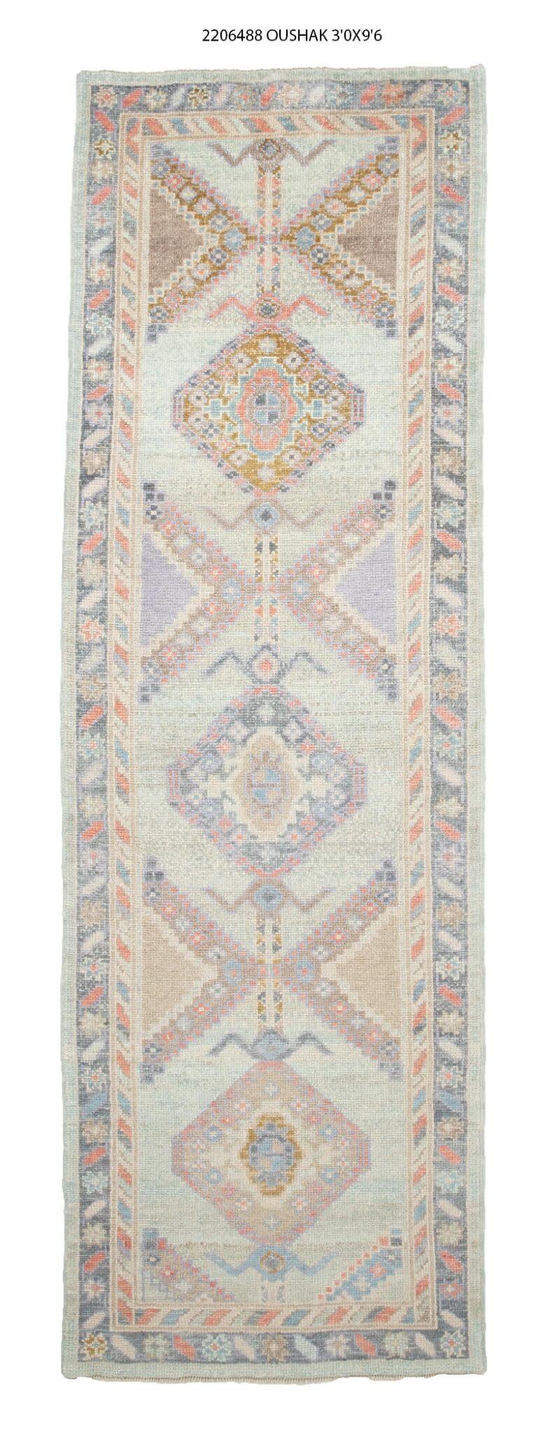 3x10 Modern Oushak Area Runner Rug
