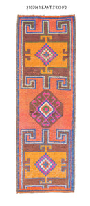 3x10 Old & Vintage Turkish Area Runner Rug