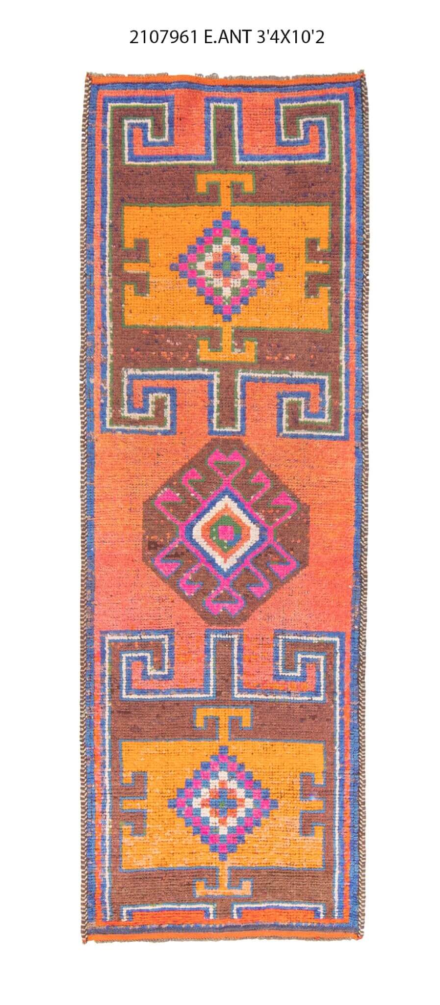 3x10 Old & Vintage Turkish Area Runner Rug