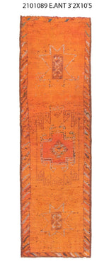 3x10 Old & Vintage Turkish Area Runner Rug