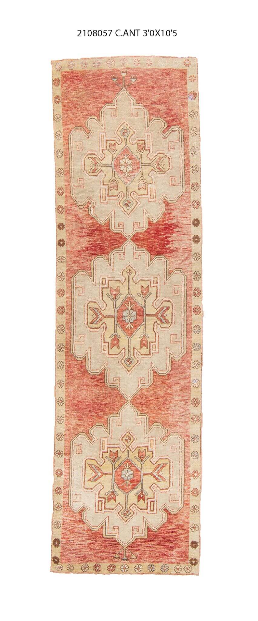 3x10 Old & Vintage Turkish Area Runner Rug