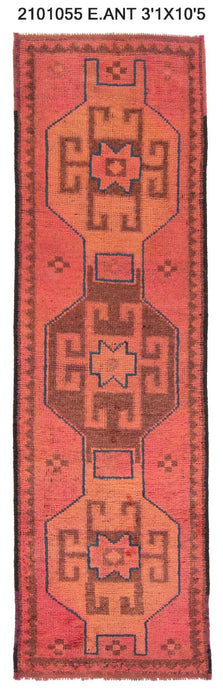3x10 Old & Vintage Turkish Area Runner Rug