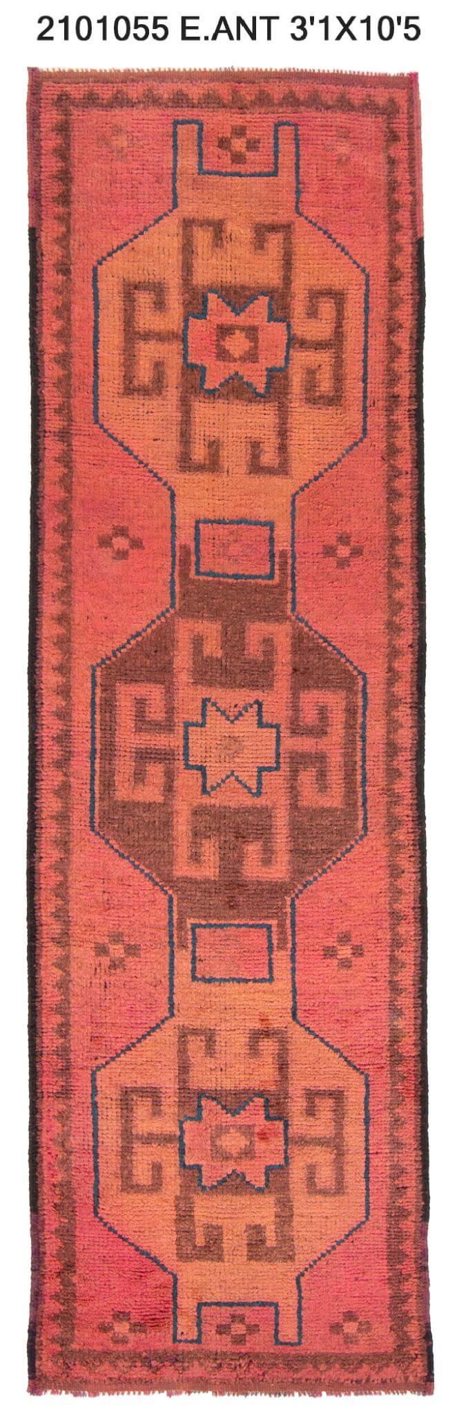 3x10 Old & Vintage Turkish Area Runner Rug