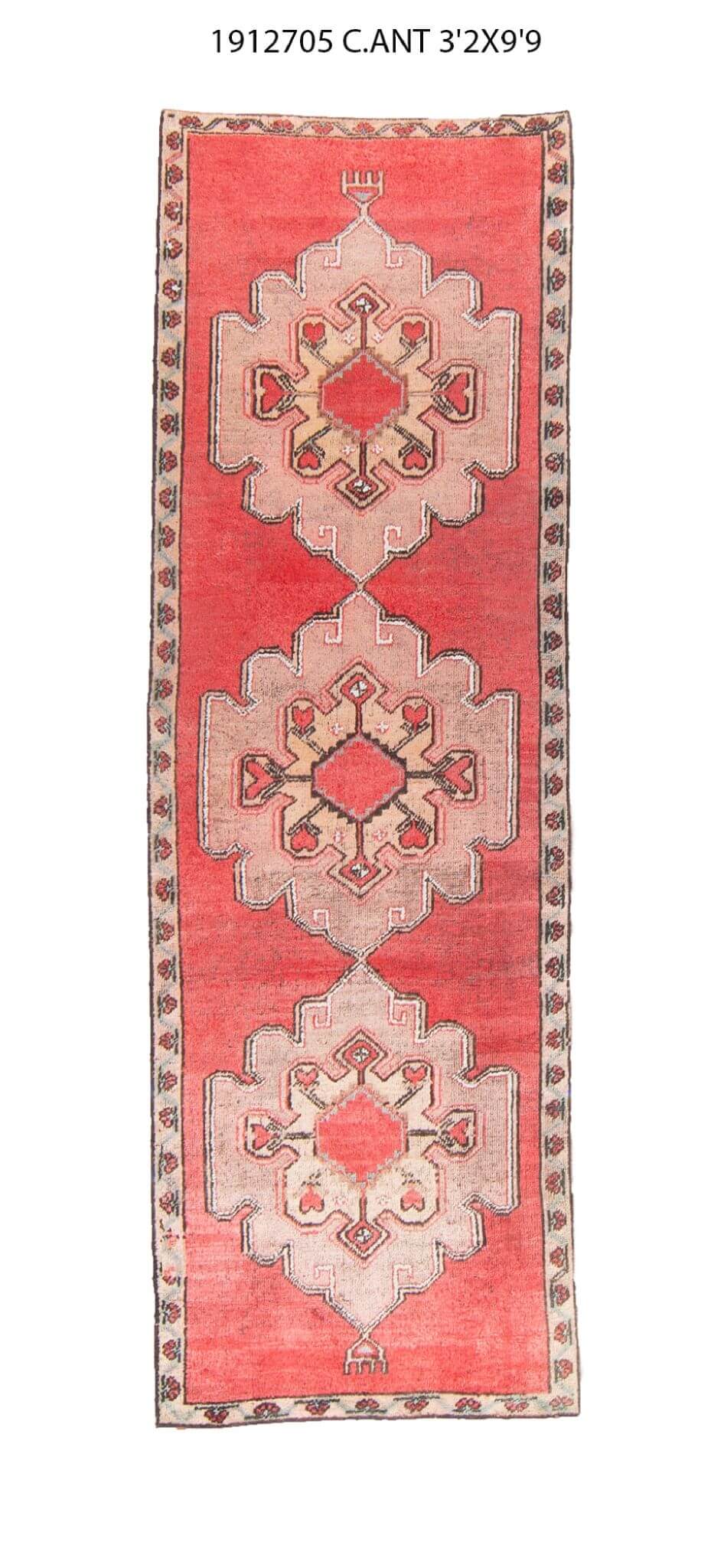 3x10 Old & Vintage Turkish Area Runner Rug