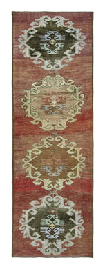 3x11 Colorful Old & Vintage Turkish Runner Rug