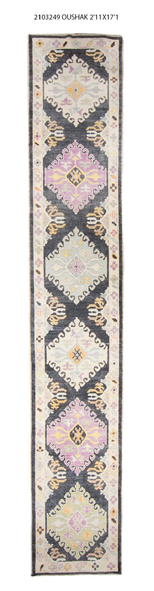 3x11 Modern Oushak Area Runner Rug