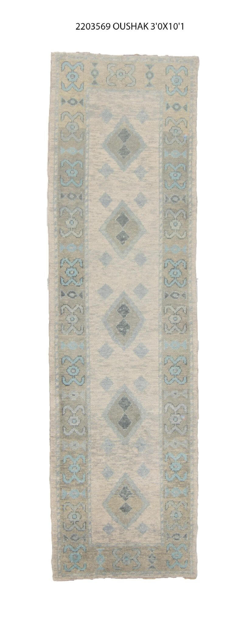 3x11 Modern Oushak Area Runner Rug