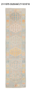 3x11 Modern Oushak Area Runner Rug