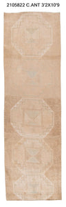 3x11 Old & Vintage Turkish Area Runner Rug