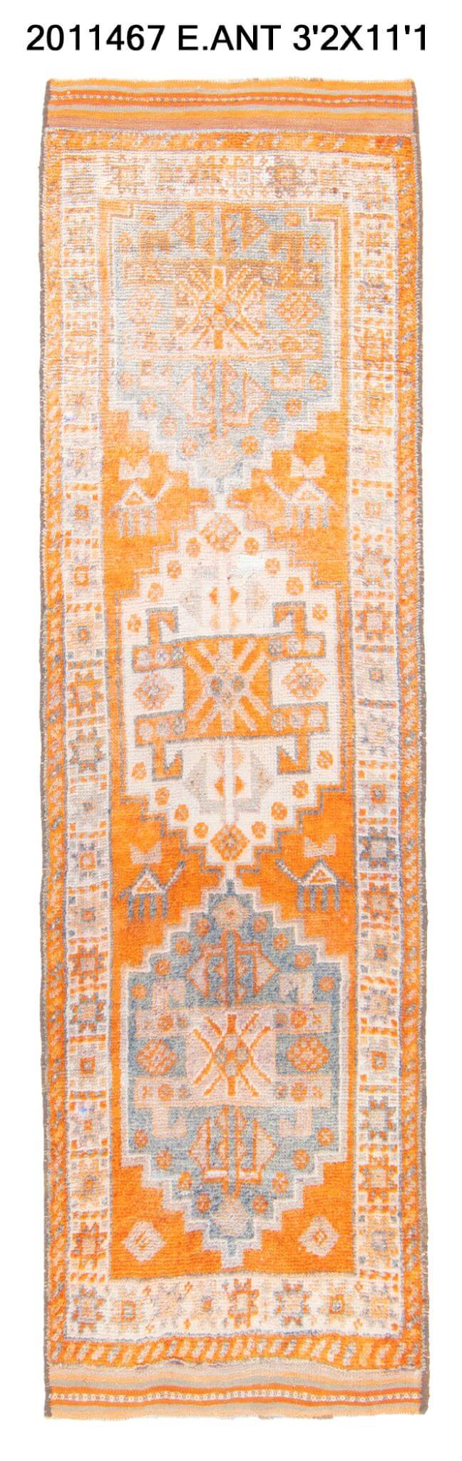 3x11 Old & Vintage Turkish Area Runner Rug