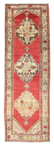 3x11 Soft Old & Vintage Turkish Runner Rug