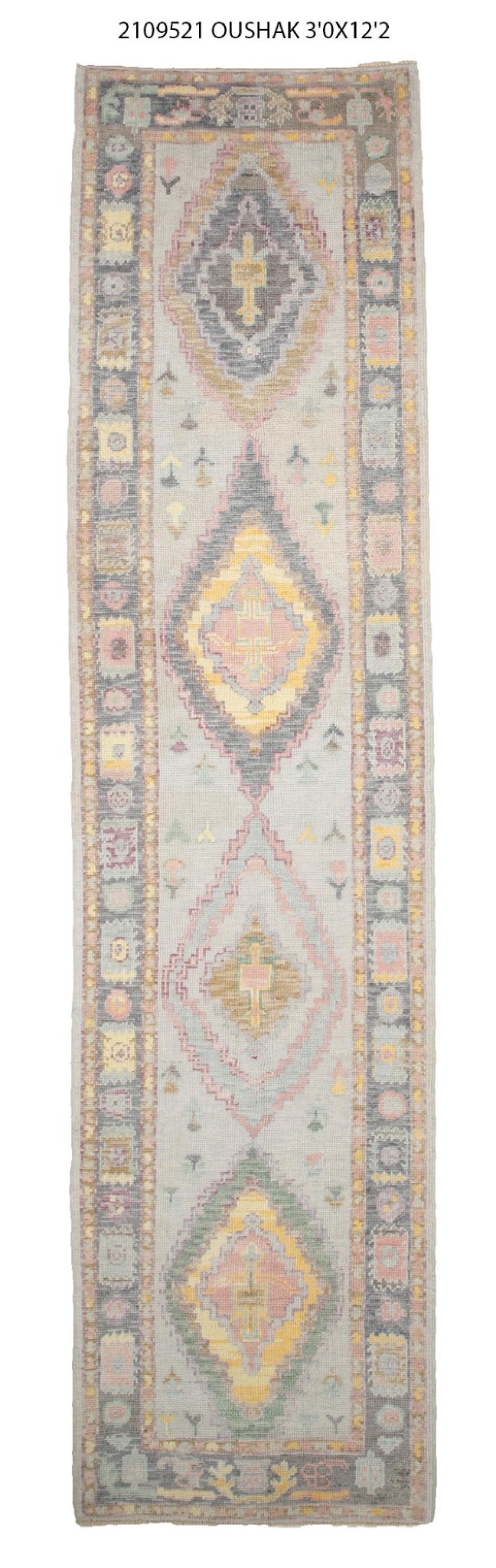 3x12 Modern Oushak Area Runner Rug