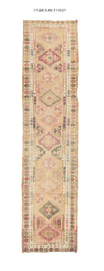 3x12 Old & Vintage Turkish Area Runner Rug