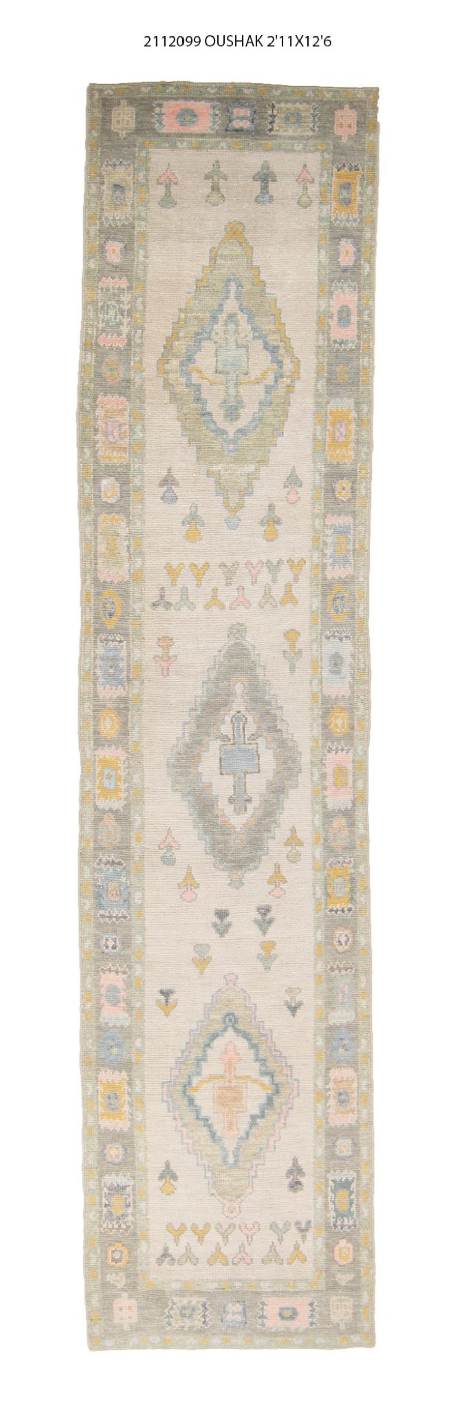 3x13 Modern Oushak Area Runner Rug