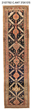 3x13 Old & Vintage Turkish Area Runner Rug