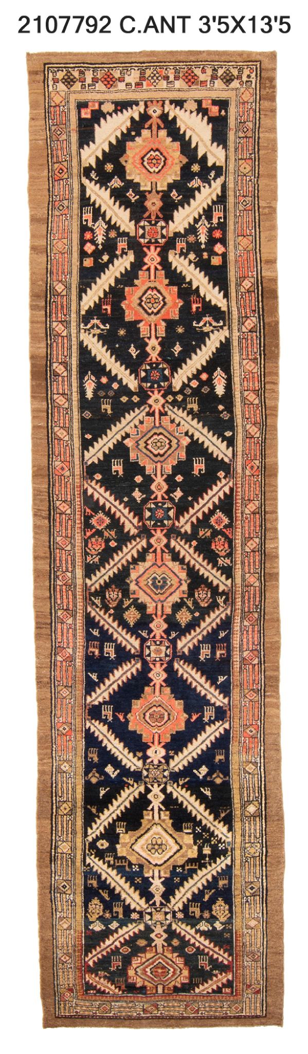 3x13 Old & Vintage Turkish Area Runner Rug