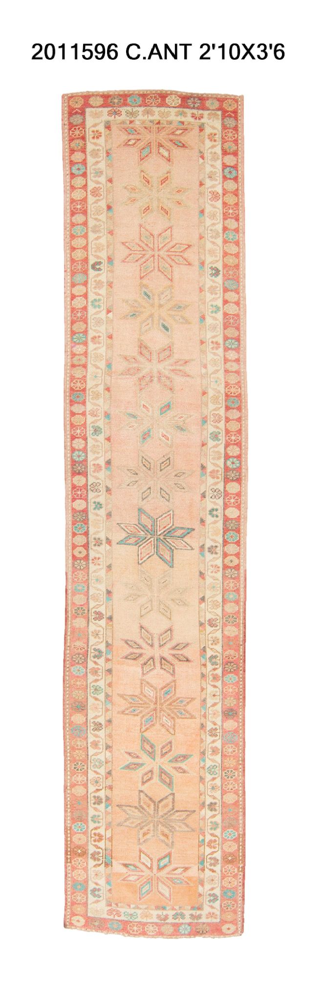 3x14 Old & Vintage Turkish Area Runner Rug