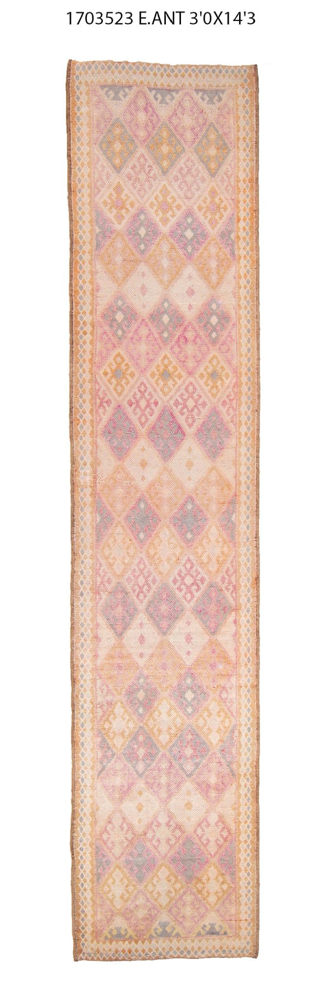 3x14 Old & Vintage Turkish Area Runner Rug