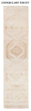 3x14 Old & Vintage Turkish Area Runner Rug