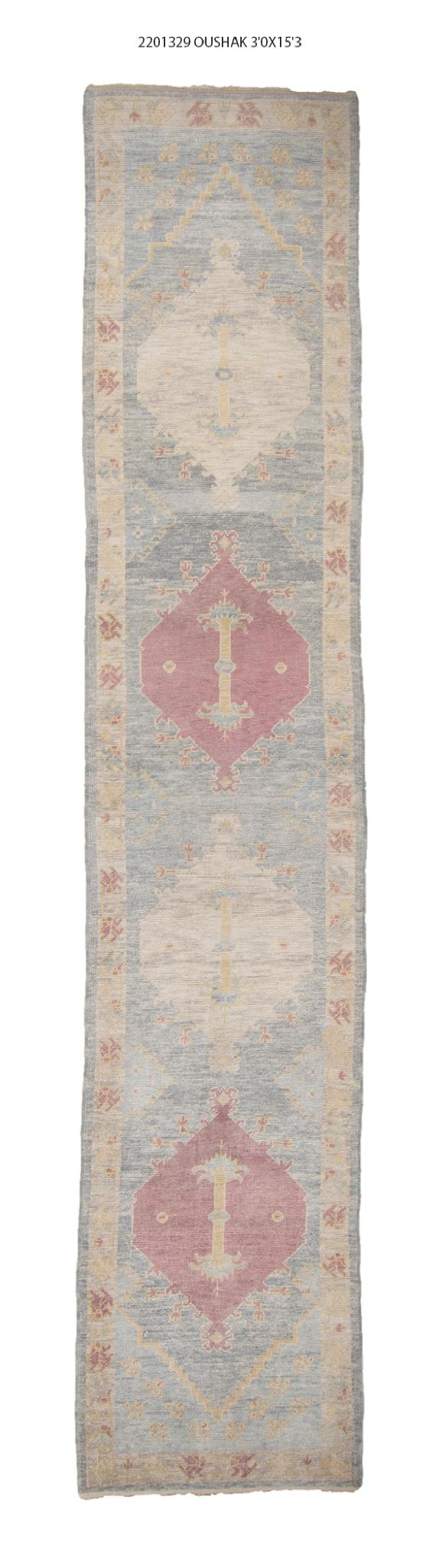 3x15 Modern Oushak Area Runner Rug