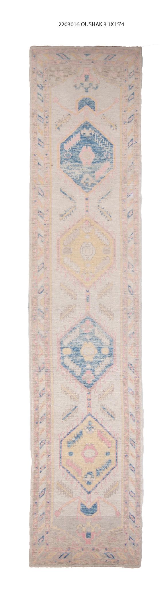 3x15 Modern Oushak Area Runner Rug