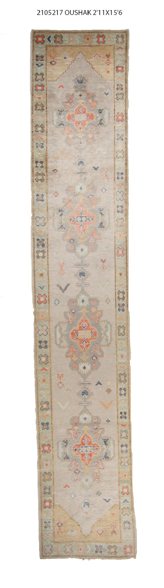 3x16 Modern Oushak Area Runner Rug