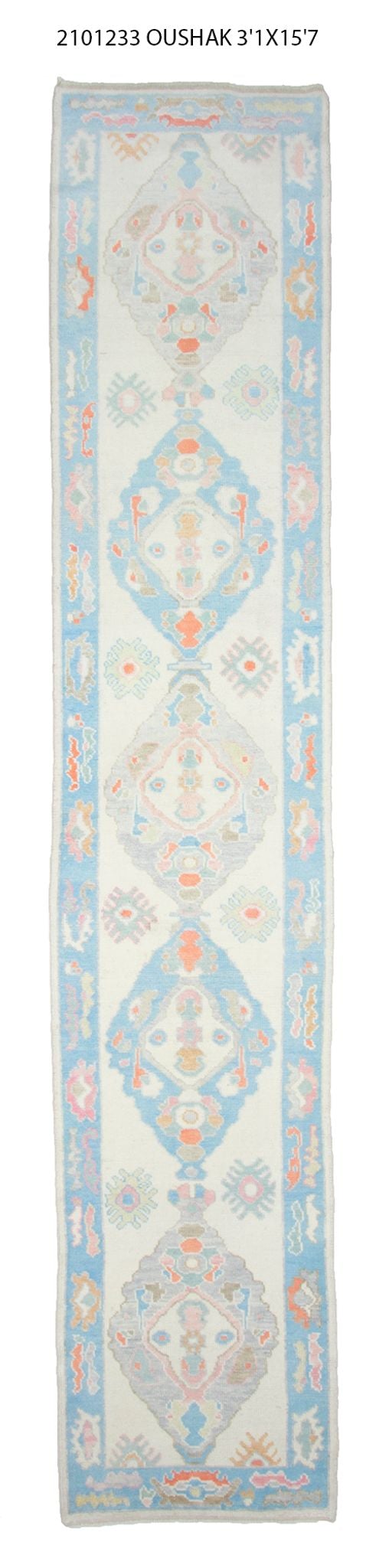 3x16 Modern Oushak Area Runner Rug