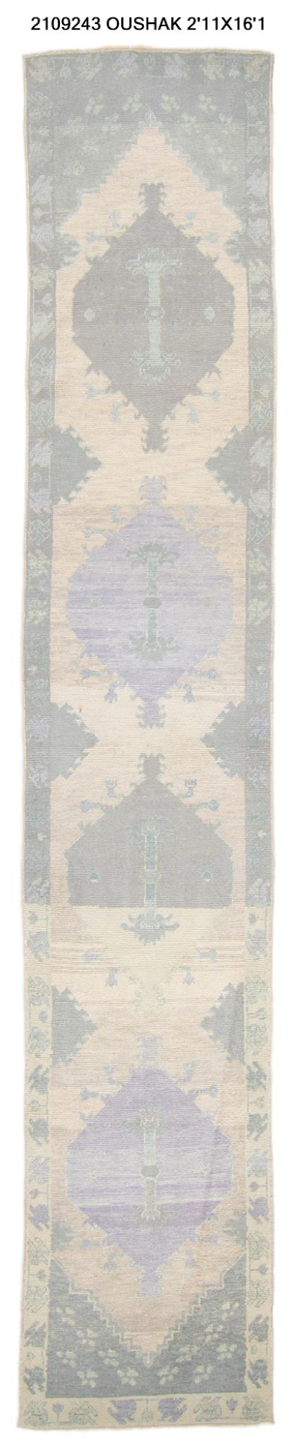 3x16 Modern Oushak Area Runner Rug