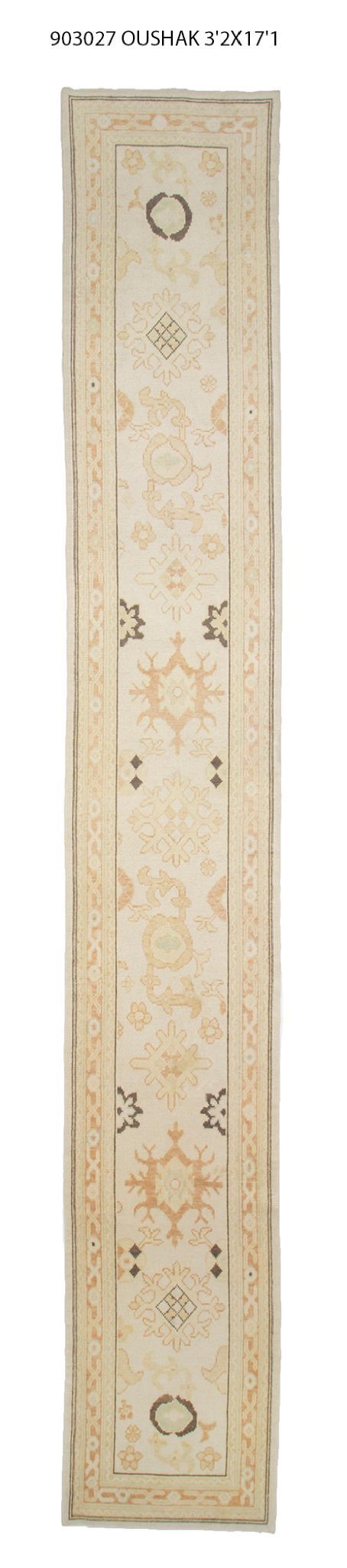 3x17 Modern Oushak Area Runner Rug