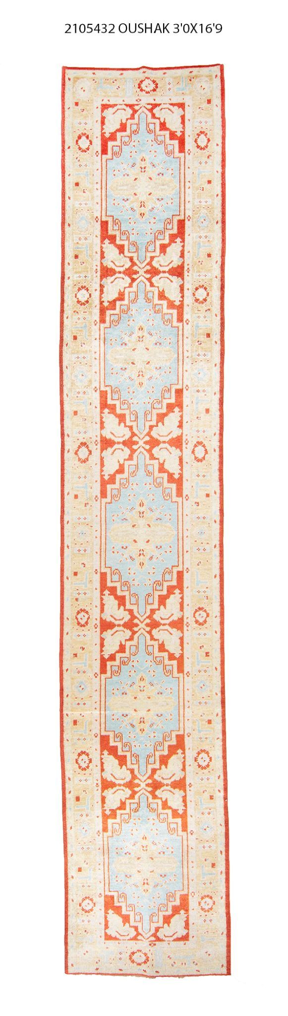 3x17 Modern Oushak Area Runner Rug