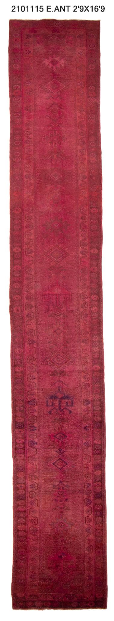 3x17 Old & Vintage Turkish Area Runner Rug