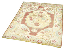3x4 Indian Red & Aqua Green Colorful Old & Vintage Turkish Area Rug