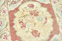 3x4 Indian Red & Aqua Green Colorful Old & Vintage Turkish Area Rug