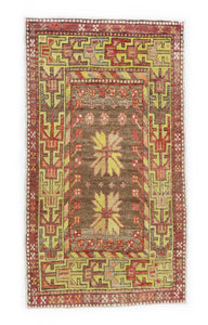 3x5 Colorful Vintage Turkish Area Rug
