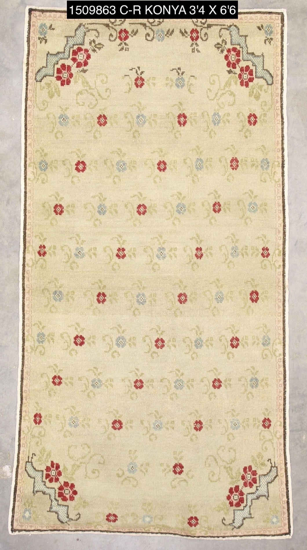 3x6 Colorful Vintage Turkish Area Rug
